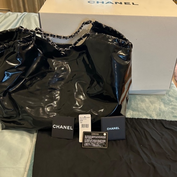 Chanel Coco Grand Cabas Black Vinyl Tote Bag size XL - Picture 8 of 16